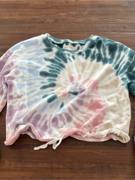 Lucky Brand Tops - LUCKY BRAND Tie Dye cropped drawstring sweatshirt XS